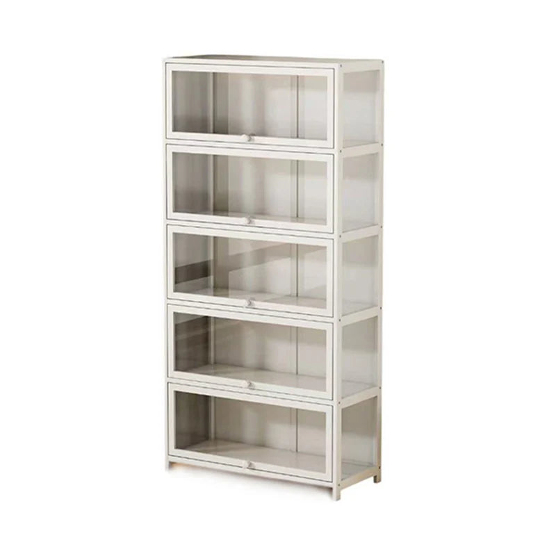 5-Tier Figure Display Cabinet, Glass Display Case for Collectables, Living Room Showcase, Transparent and Dustproof on Three Sides, Strong Load-Bearing