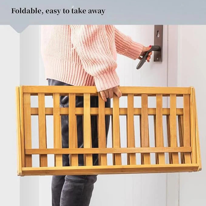 6 Tier Foldable Shoe Rack Organizer, Bamboo Shoe Rack Shoe Storage, Install Free Shoe Shelf for Entryway, Garage & Hallway