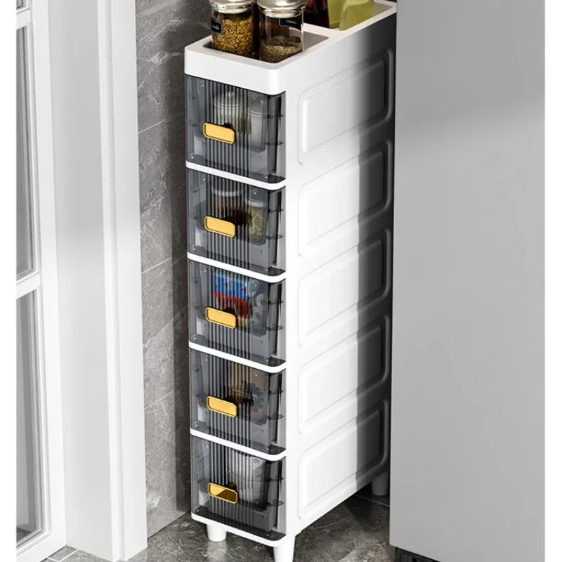5-Tier Bathroom Storage Cabinet, Narrow Bathroom Cabinet with 5 Tier Narrow Storage Drawers for Kitchen, Bathroom Corner and Small Narrow Space